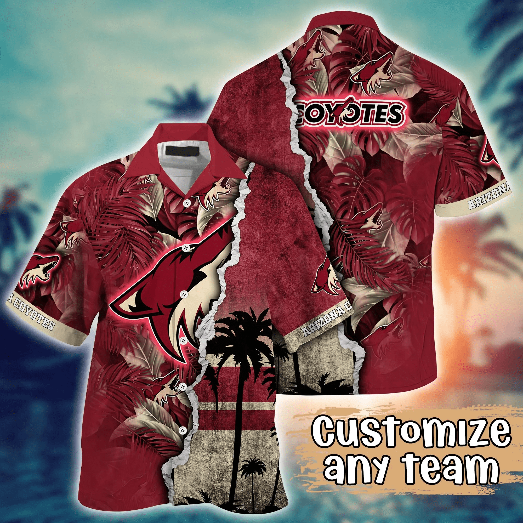 Arizona Coyotes Nhl Hawaiian Shirt Custom Sunning Aloha Shirt