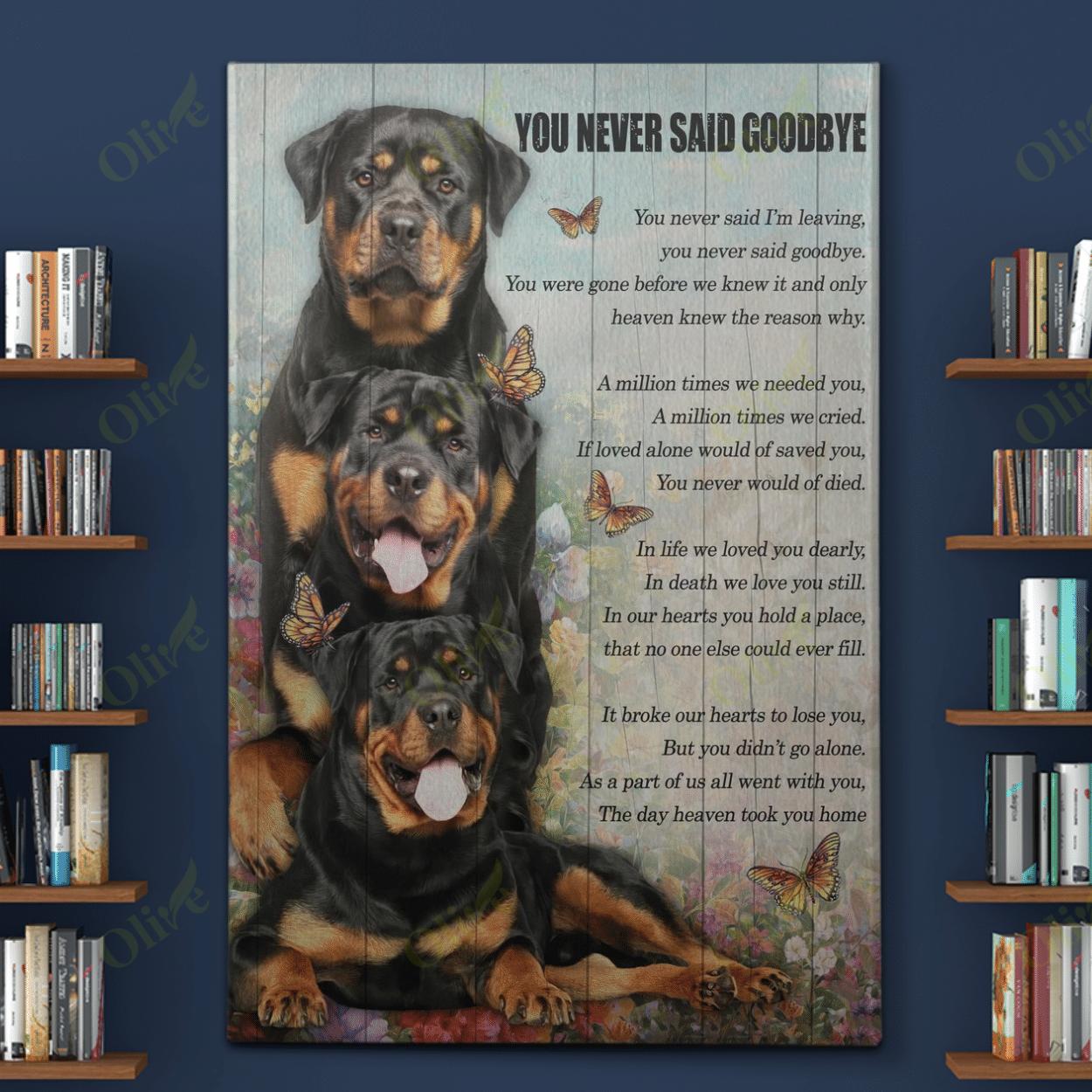 Rottweiler – You Never Said Goodbye Canvas And Poster | Wall Decor Visual Art