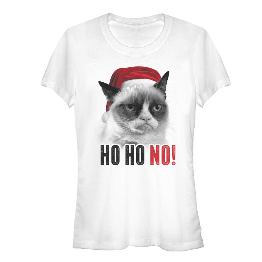 Grumpy Cat Junior’s Christmas No Spirit  T Shirt White