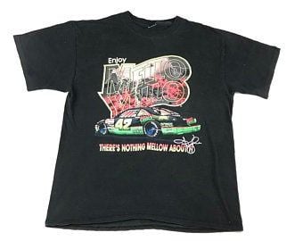 Vintage Mello Yellow Nascar Graphic Print T-shirt | Sz L 8886