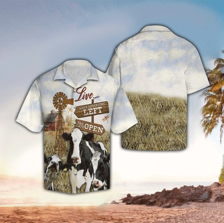 Cow Farm Hawaii Shirt Aloha Tropical Sleeve Summer Ha58486