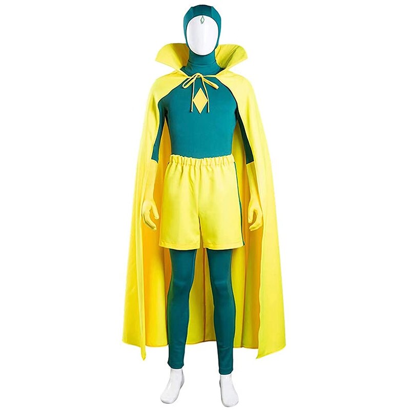 Wanda Vision Cosplay Costume Superhero Cosplay Vision Cloak Jumpsuit Halloween Carnival Suit Adult Party Costume alx