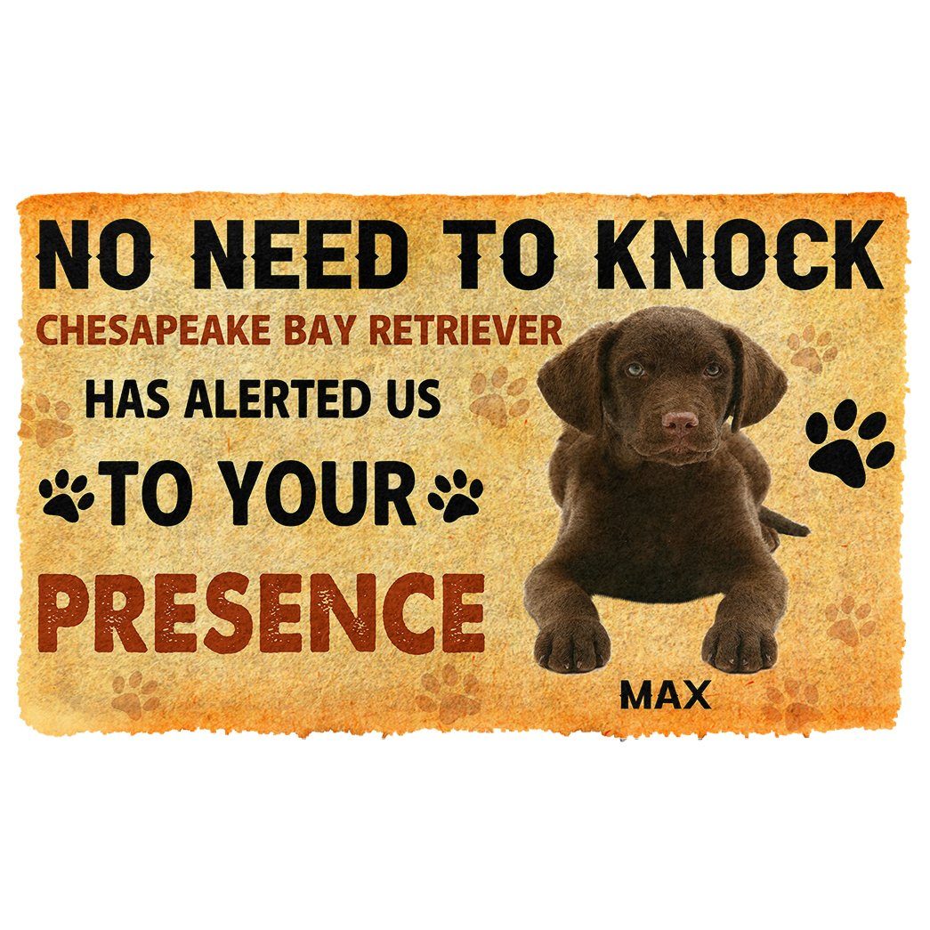 Gearhumans  Gearhuman 3D No Need To Knock Chesapeake Bay Retriever Dog Custom Name Doormat