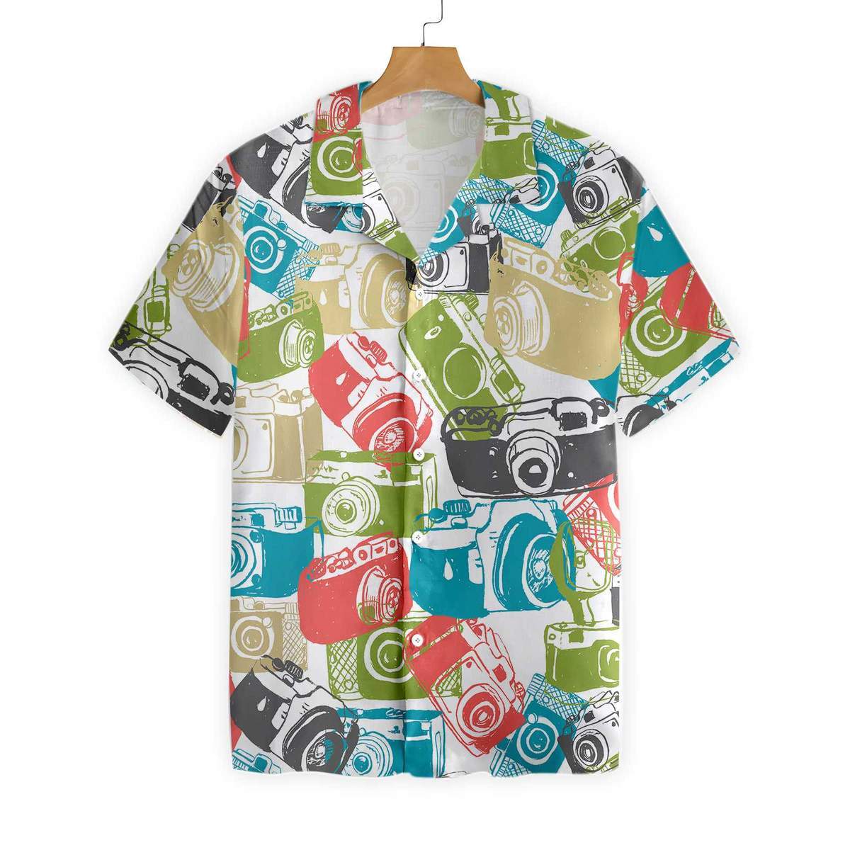 Vintage Hand Drawn Cameras All Over Printed Hawaii Shirt Ha14953