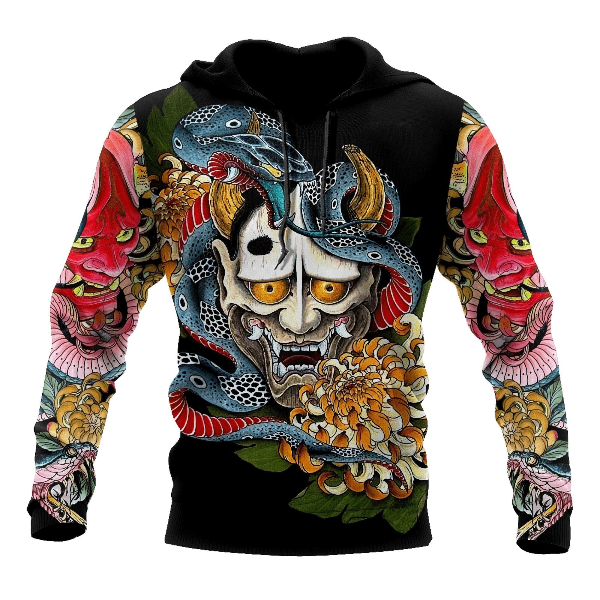 Gifury Japan T-Shirt Japanese Snake Mask Art Japan Culture T-Shirt Japan Hoodie Apparel 2022