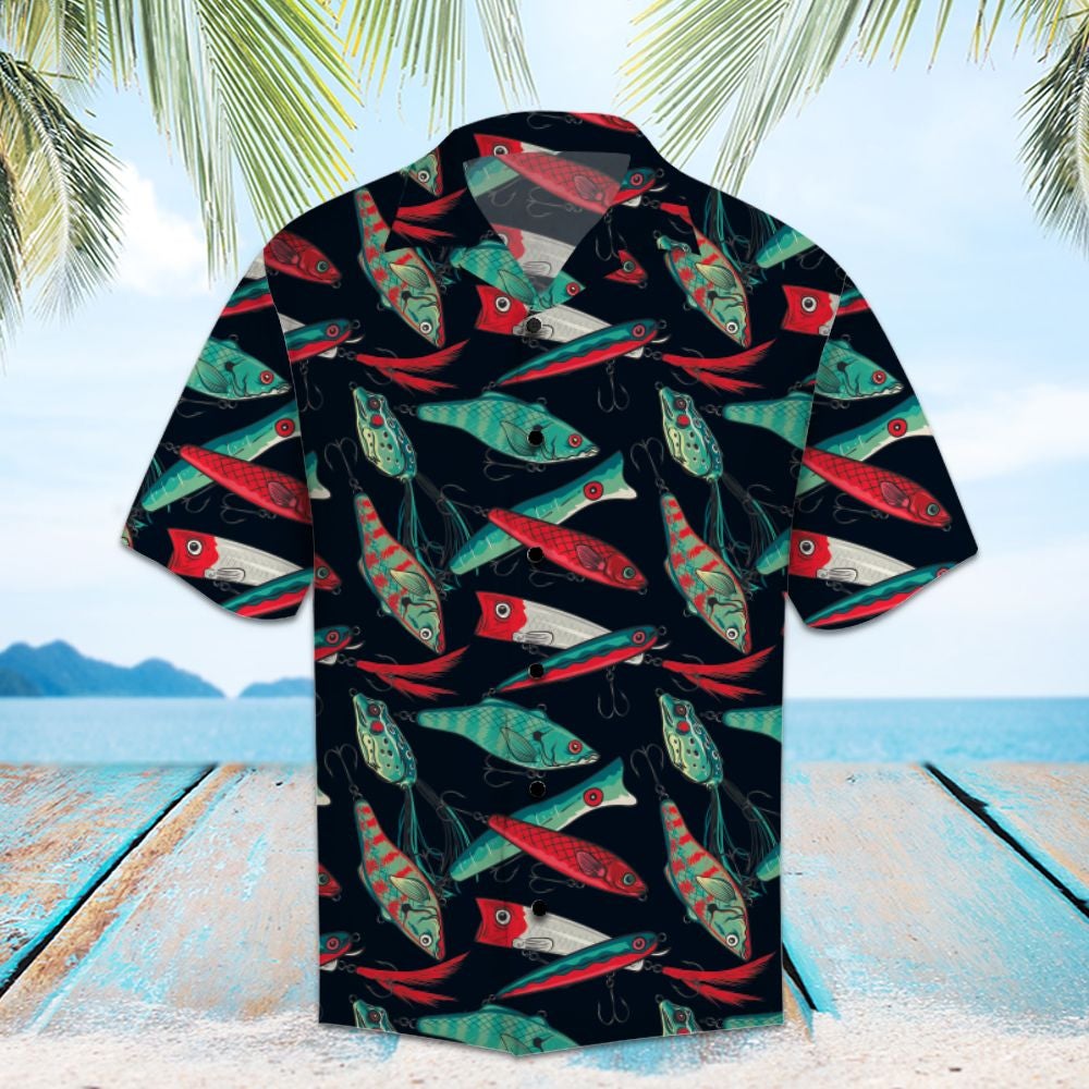 Amazing Fishing Lures Hawaiian Unisex Print Aloha Short Sleeve Casual Shirt Ha31516