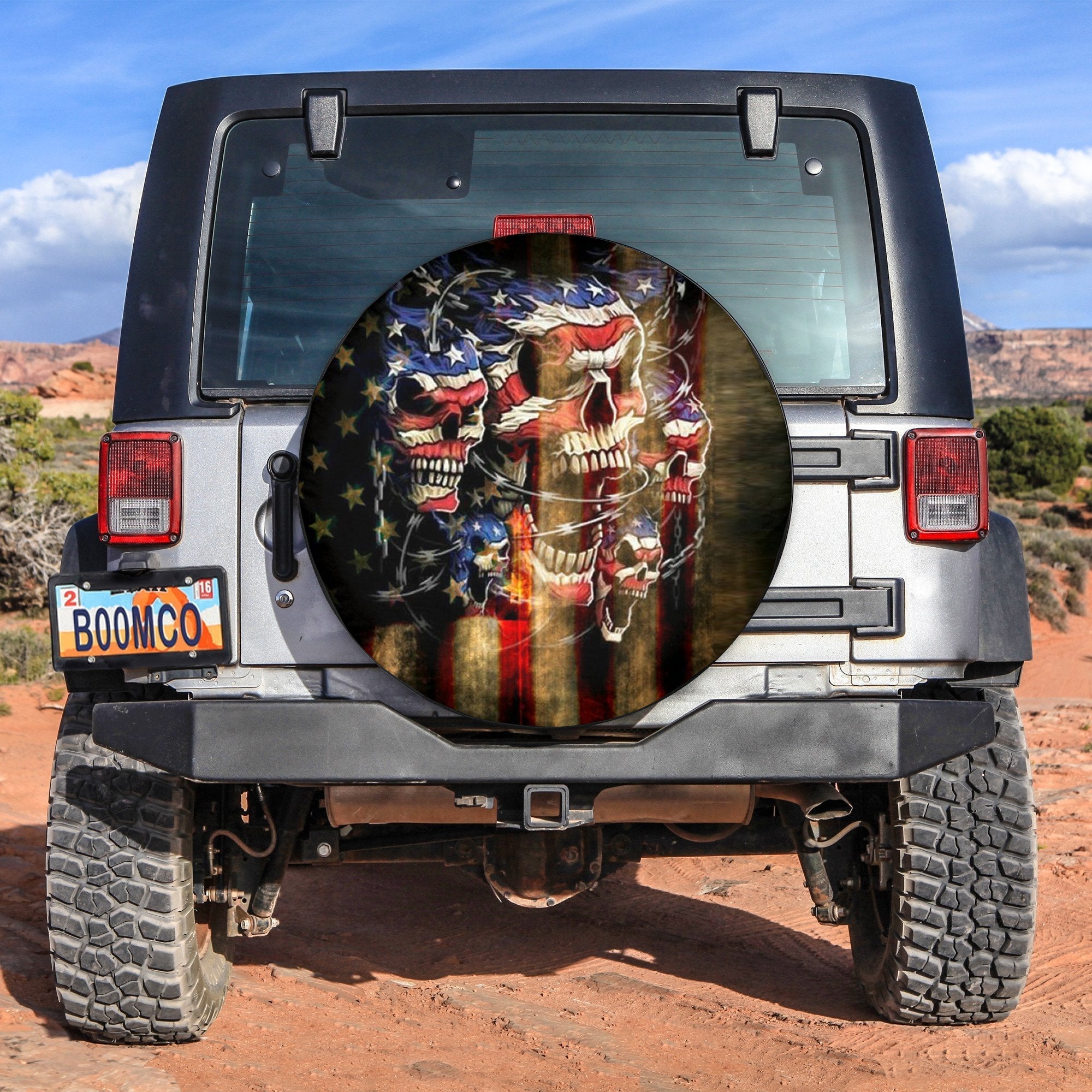 Jeep Native American Skull Spare Tire Cover No.6 Lt6