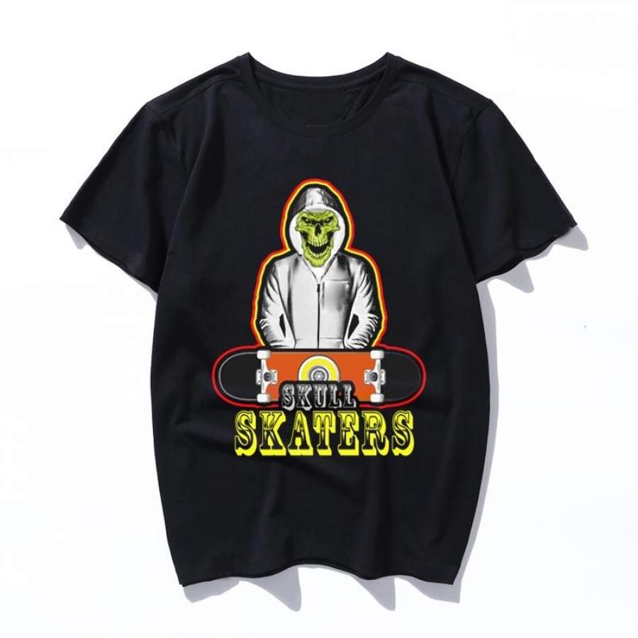 skaters skull men t shirt women fashion top hip hop tshirt harajuku aesthetic ulzzang 90s t-shirt kawaii funny short sleeve female