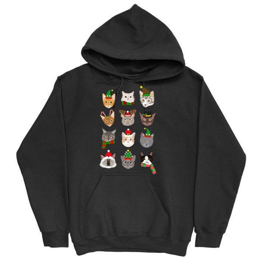 Festive Cats Xmas Hoodie Christmas Gift Ideas