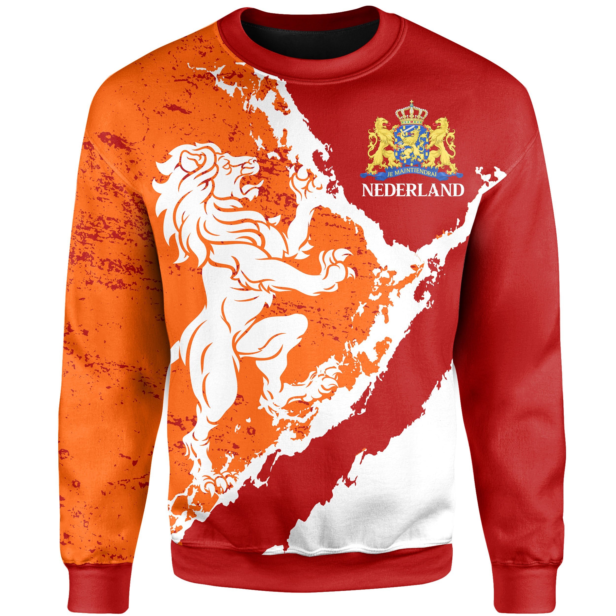 The Netherlands Lion On Top Sweatshirt (Knitted Long-Sleeved Sweater) A7