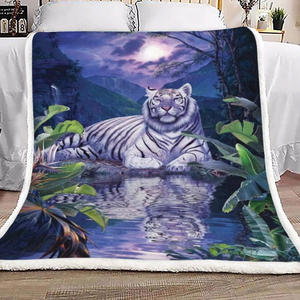 Tiger Sherpa Fleece Blanket Kodu