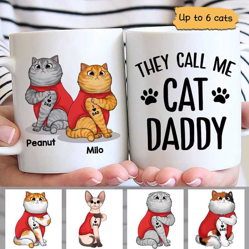 Tattoo Cats They Call Me Cat Daddy Personalized Mug