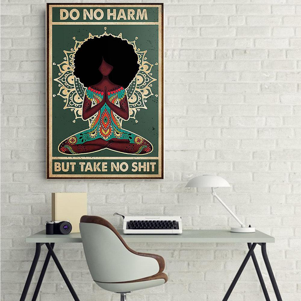 Afrocentric Custom Canvas Prints Retro Brown Skin Poster Print Empowered Women Black Men Appealing Canvas Wall Art