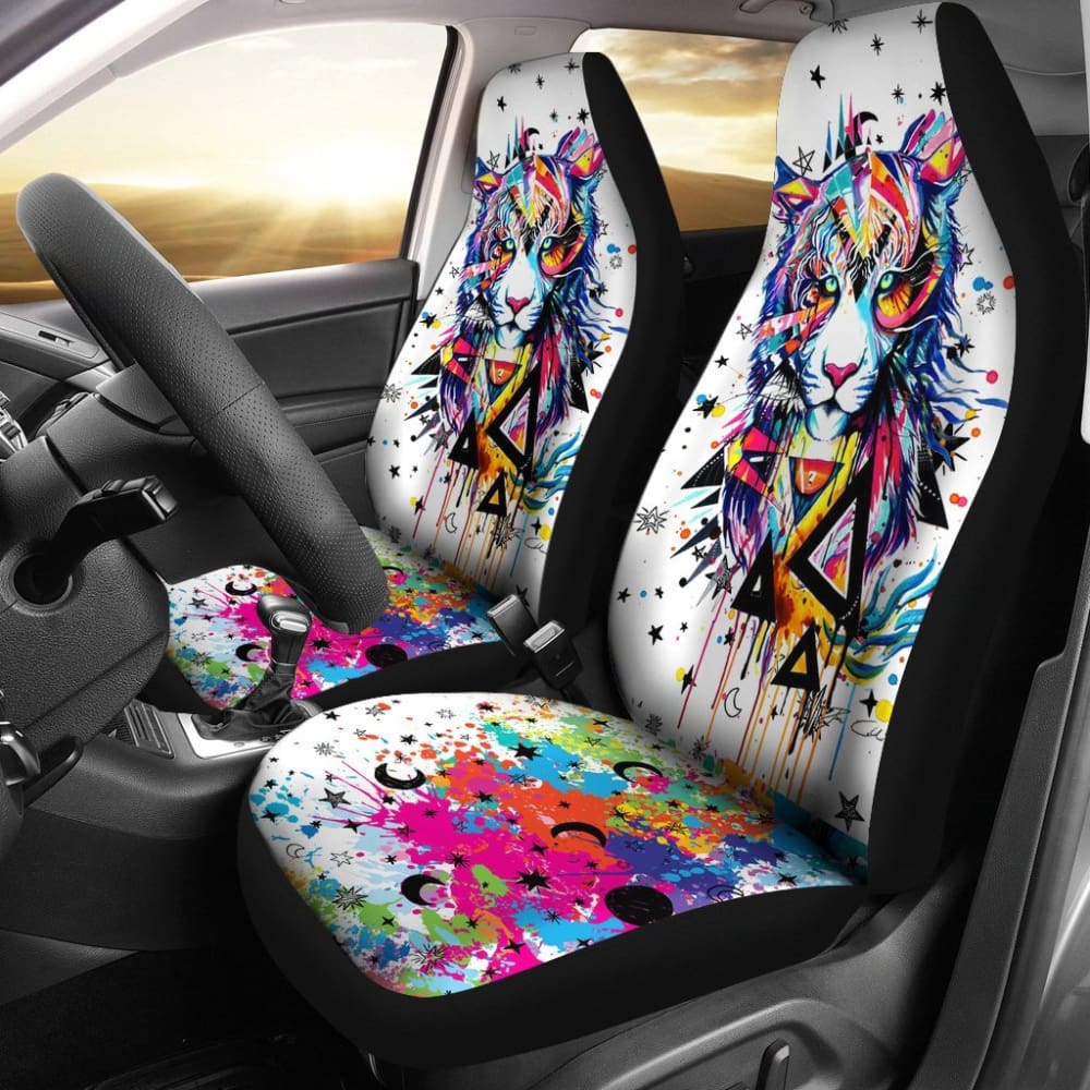 Tiger Watercolor Painting Car Seat Covers 174510