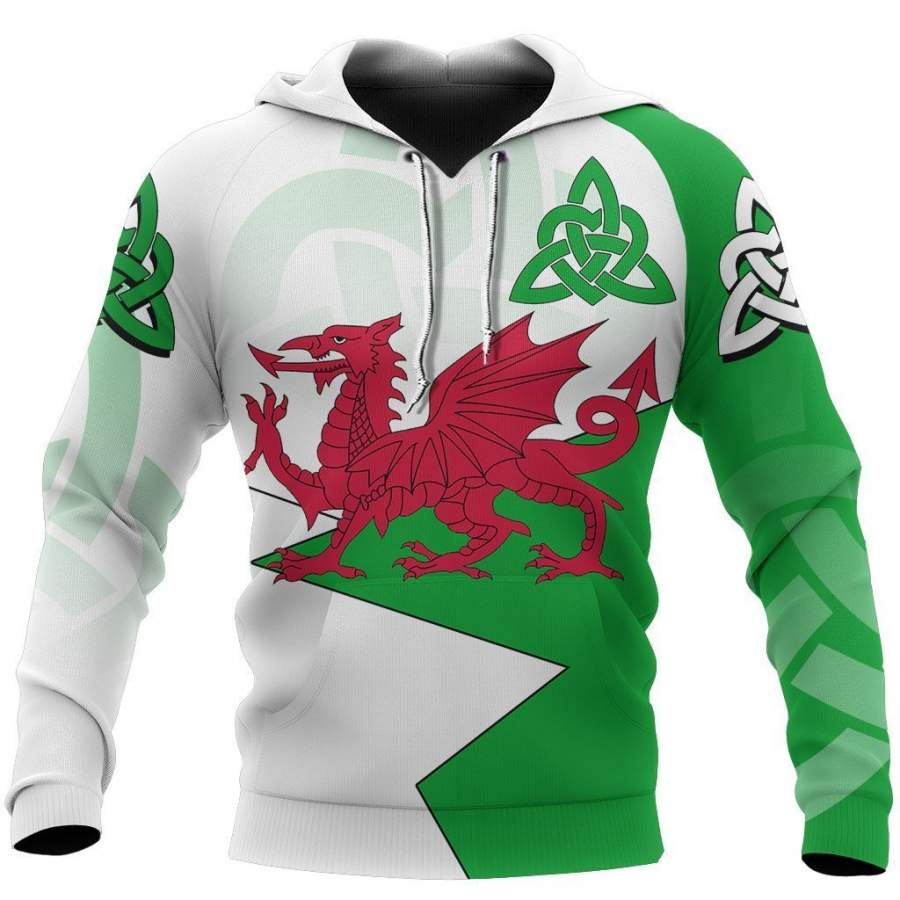 Wales Dragon Celtic Hoodie – Dentil Style NVD1280