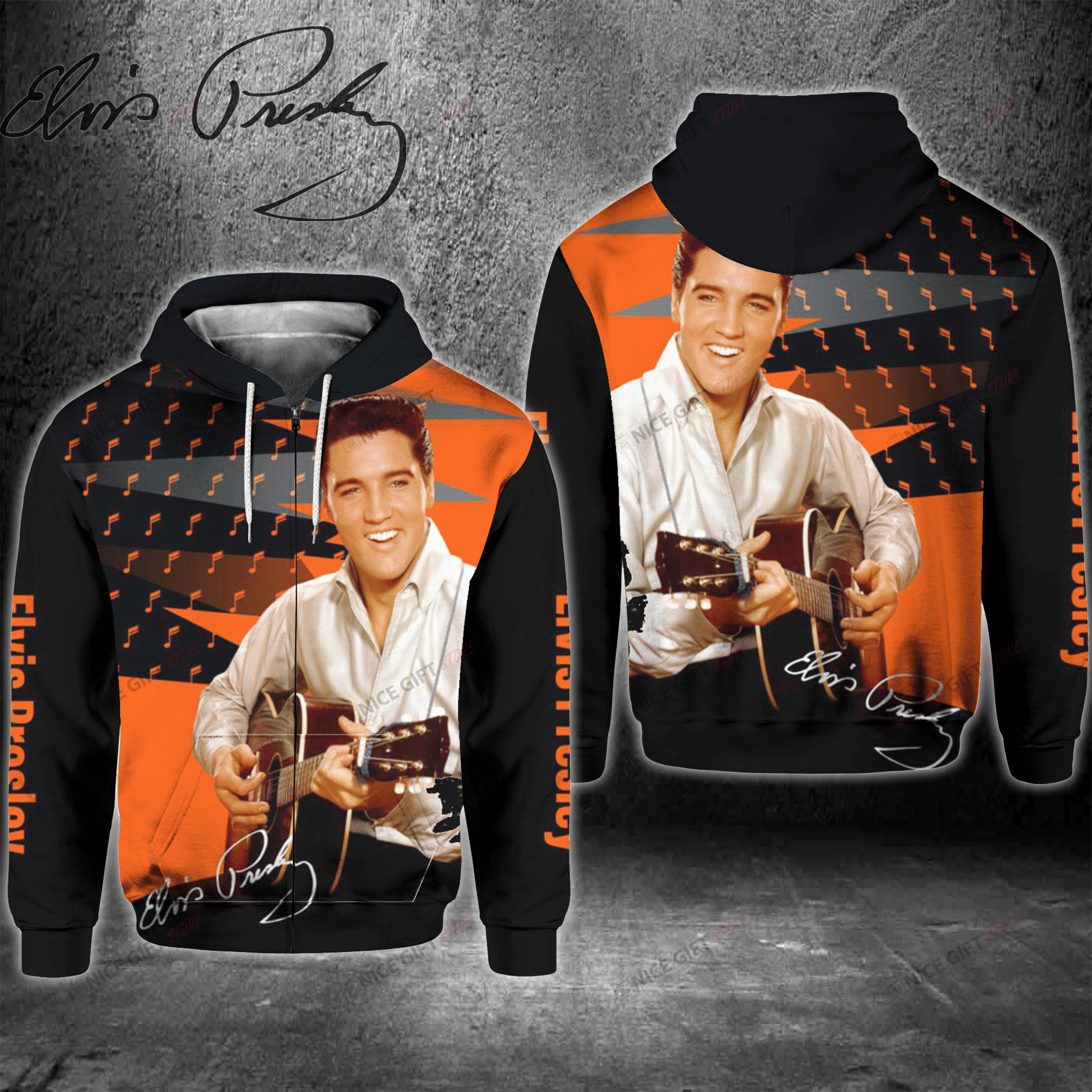 Elvis Presley Zip Hoodie 3D 3Zh-J9B4