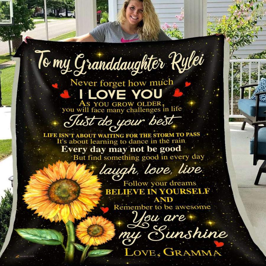 You Are My Sunshine Gift For Granddaughter Rylei Blanket
