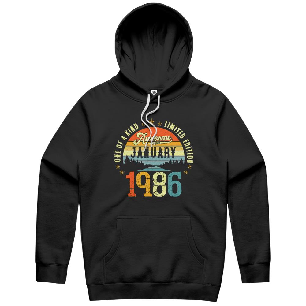 Awesome Since January 1986 Vintage 36Th Birthday Hoodie