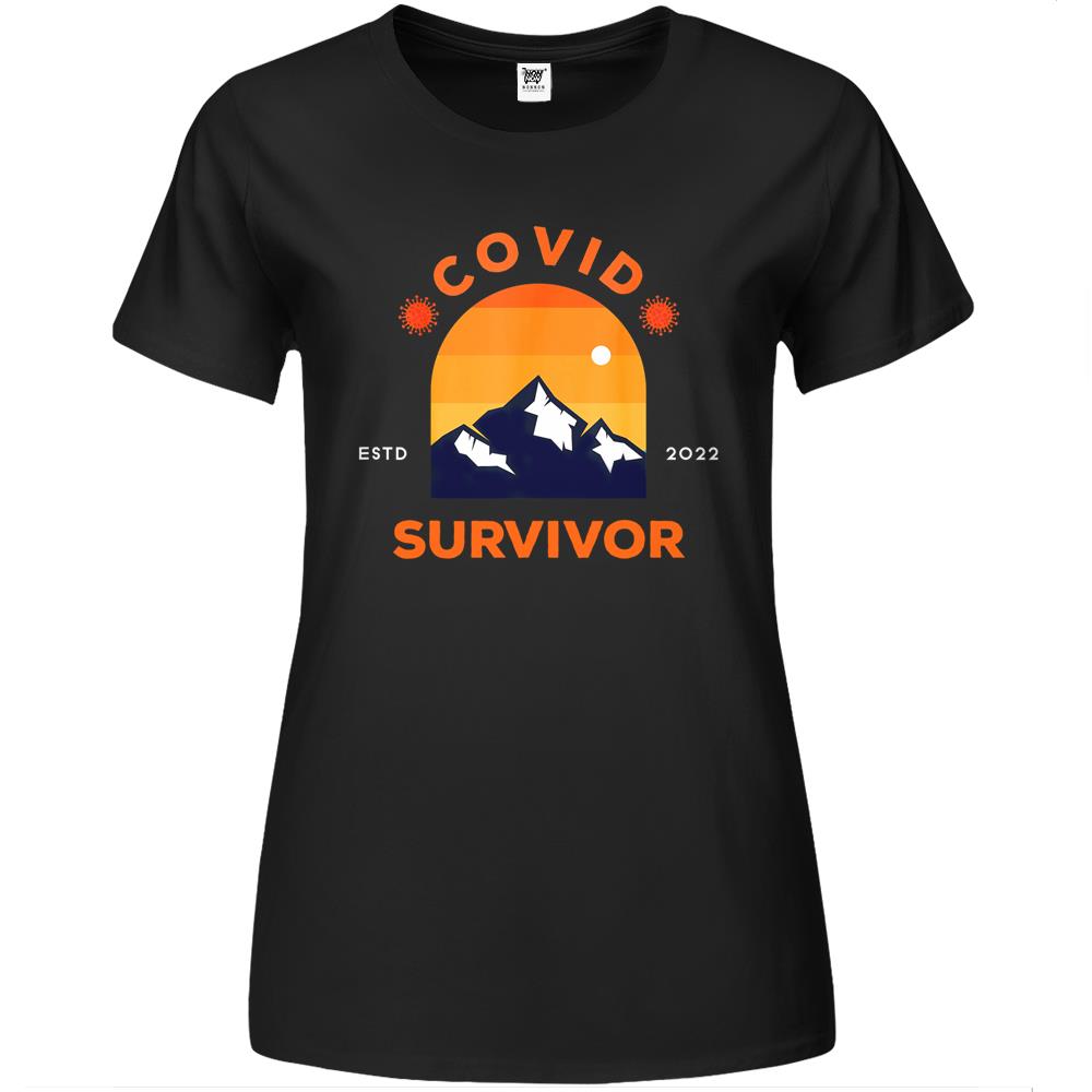 Covid Survivor Gift Sunset Mountain Snow Uplifting Covid Premium Womens T Shirts