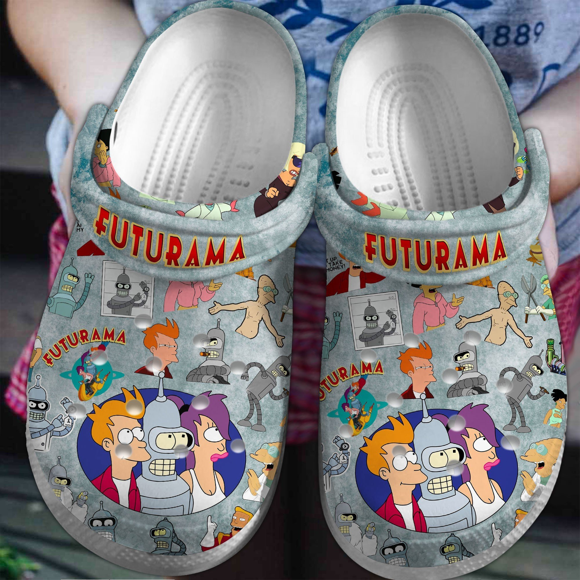 Futurama TV Series Crocs Crocband Clogs Shoes Comfortable For Men Women and Kids