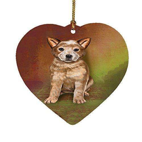 Australian Cattle Puppy Dog Heart Christmas Ornament