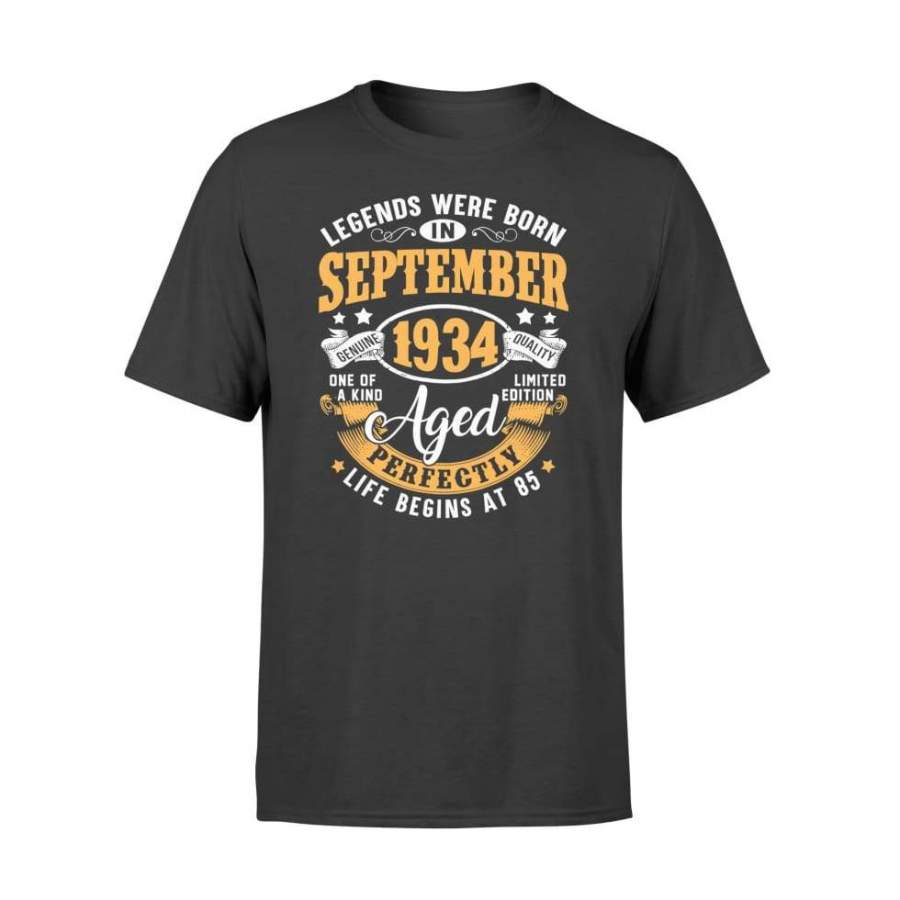 Vintage 85th Bday September 1934 Shirt 85 Years Old Gift – Standard T-shirt