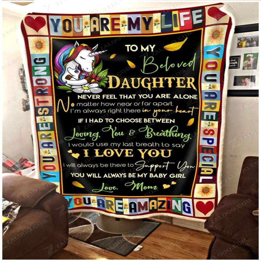 Unicorn Blanket Giving Daughter Loving You And Breathing