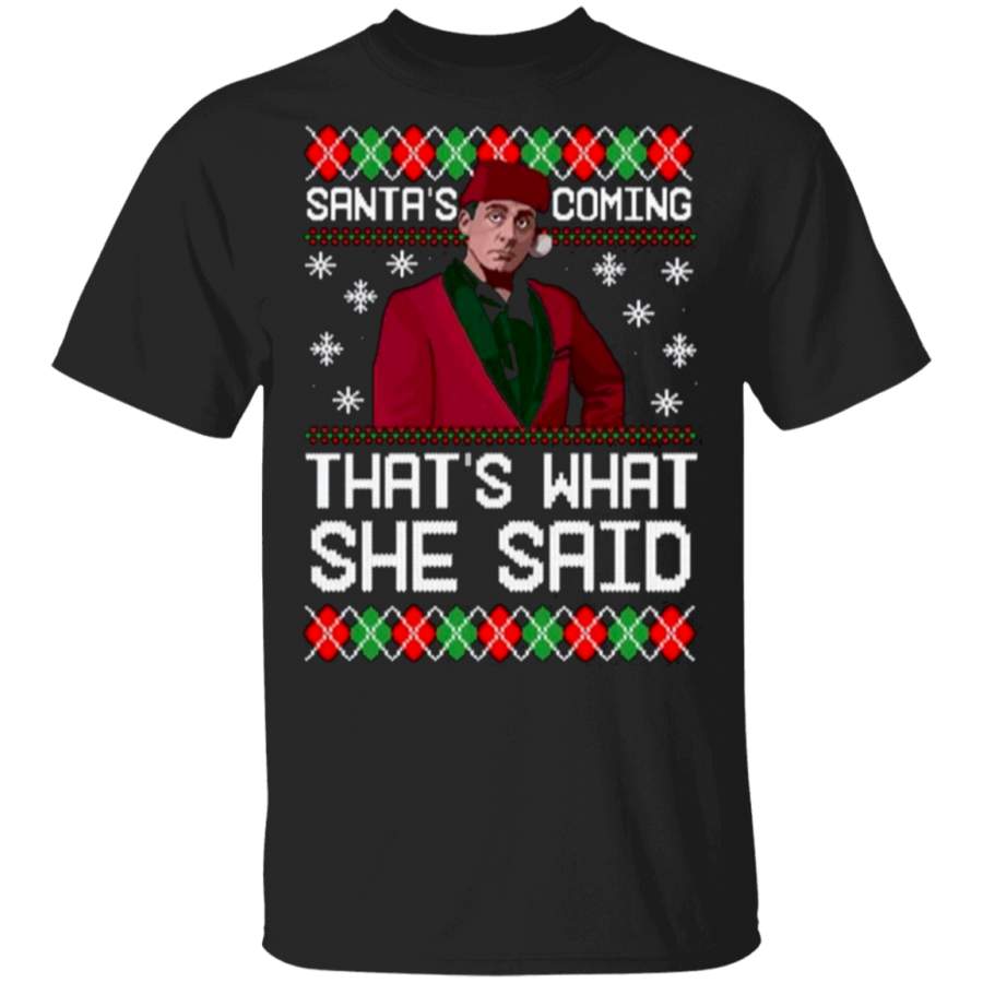 The Office Ugly Christmas   Thats What She Said Christmas Sweat Shirt G500 Gildan 5.3 oz. T-Shirt