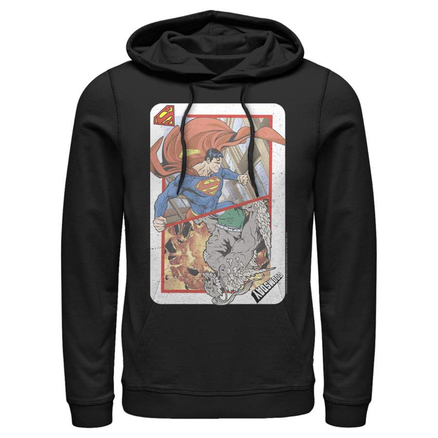 Superman Men’s Super Doom Playing Card  Lightweight Hoodie