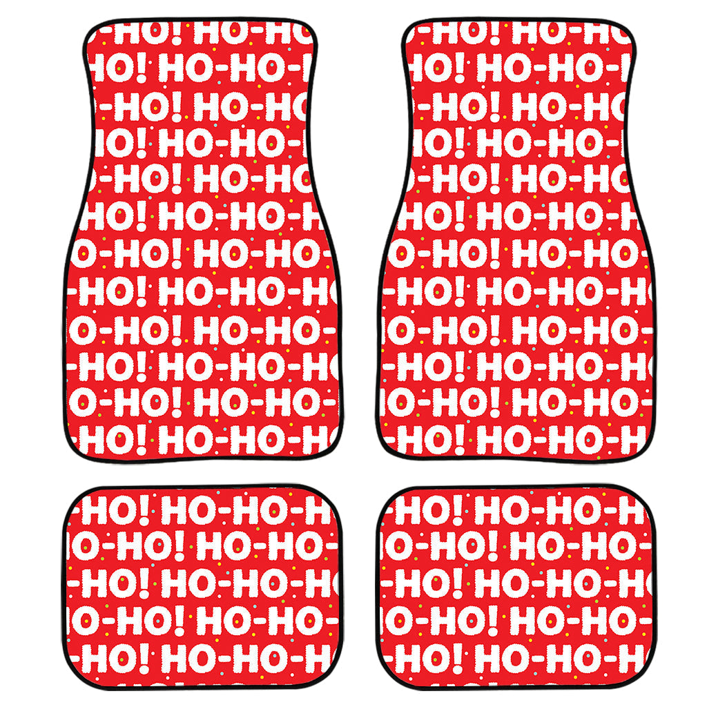 Christmas Ho Ho Ho Pattern Print Front And Back Car Floor Mats, Front Car Mat