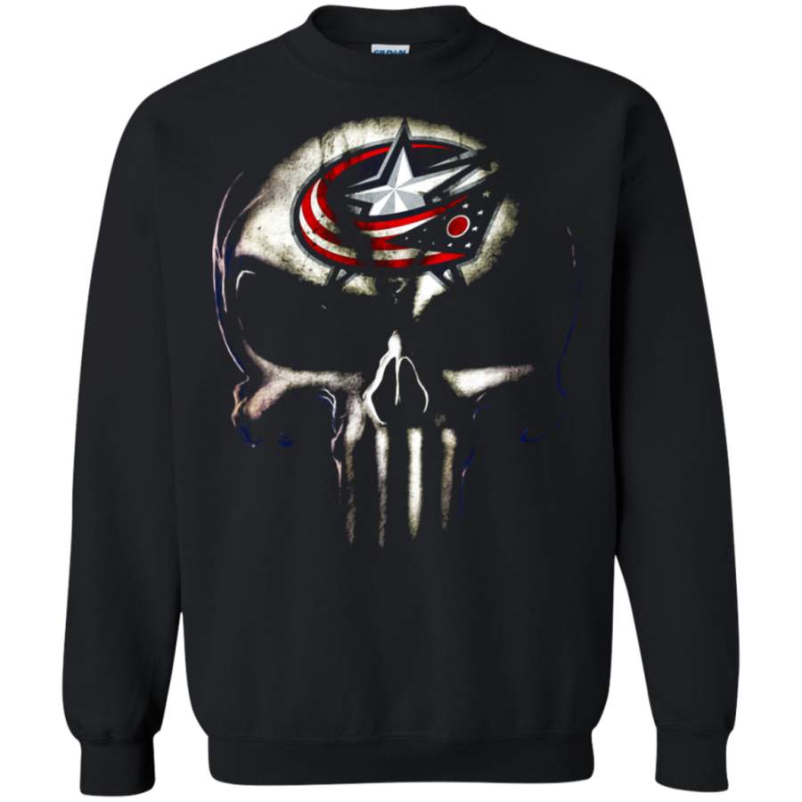 AGR Columbus Blue Jackets The Punisher Mashup Ice Hockey Sweatshirt