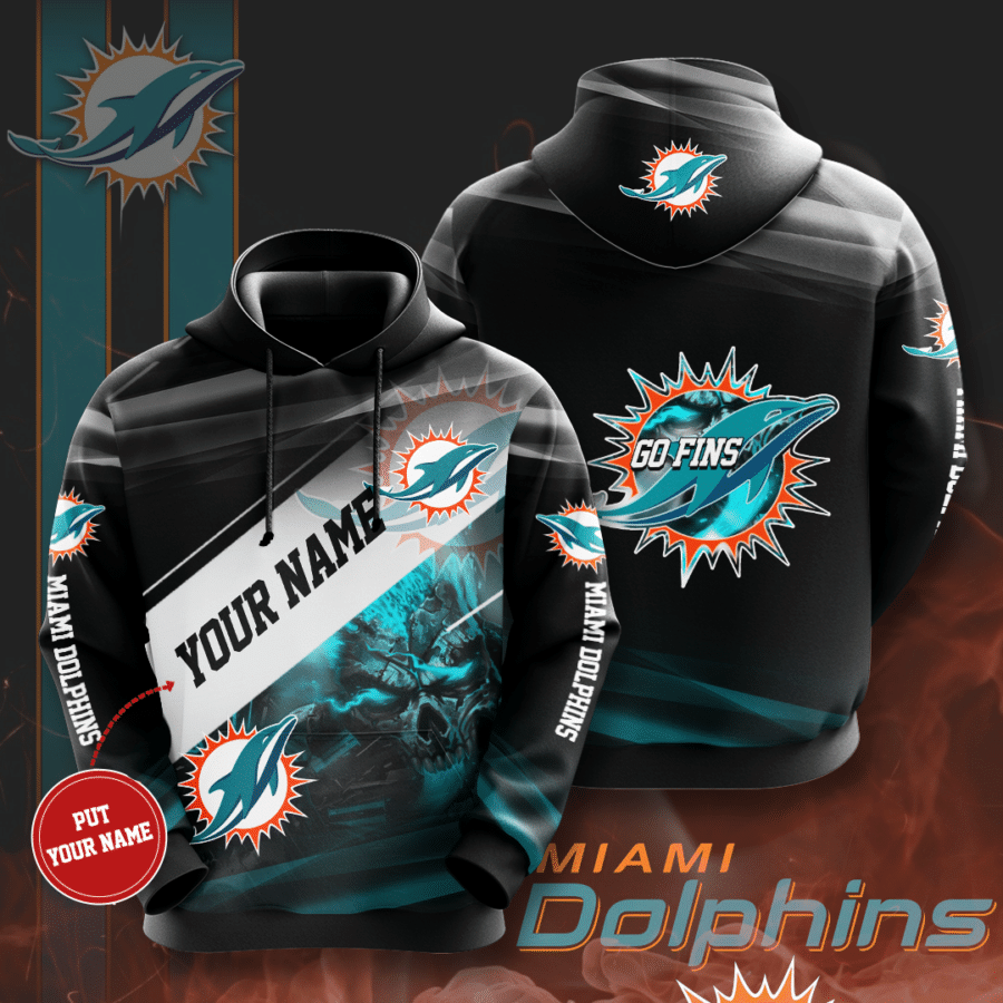 Personalized Miami Dolphins No1149 Custom Hoodie 3D Jacket 3D Pullover Zip Hoodie Dqh3011