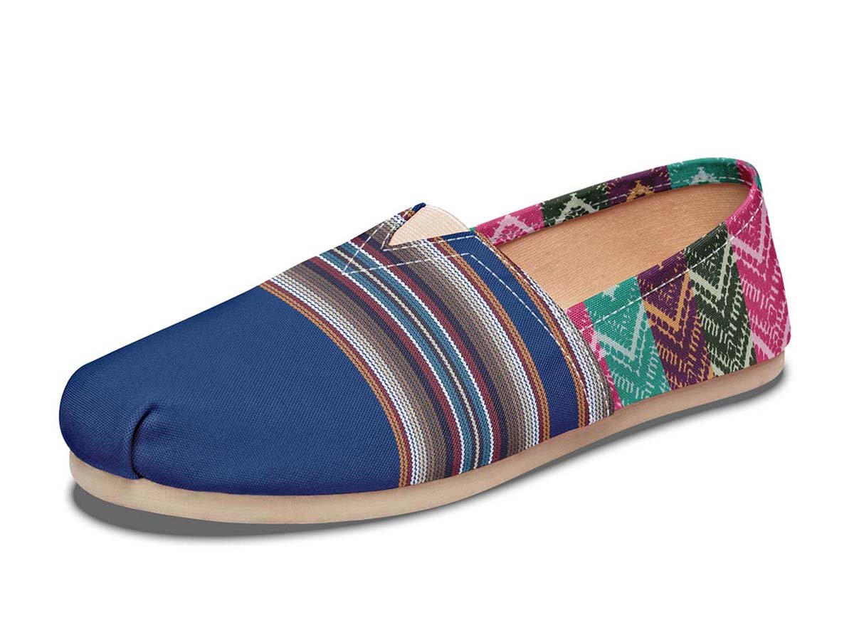 Bohemian Aztec Blue, Canvas Shoes, Boho Shoes, Vegan Shoes, Men’S Shoes, Woman’S Shoes, Custom Printed, Abstractprint