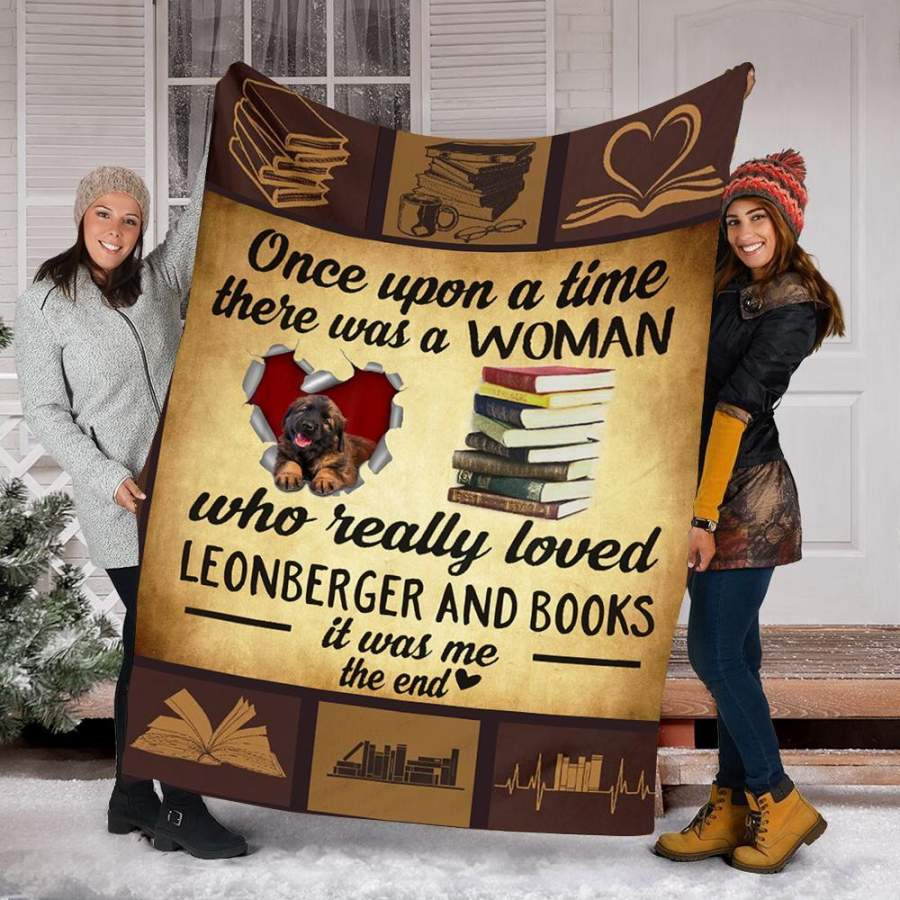 Custom Blanket Leonberger And Books Blanket – Fleece Blanket