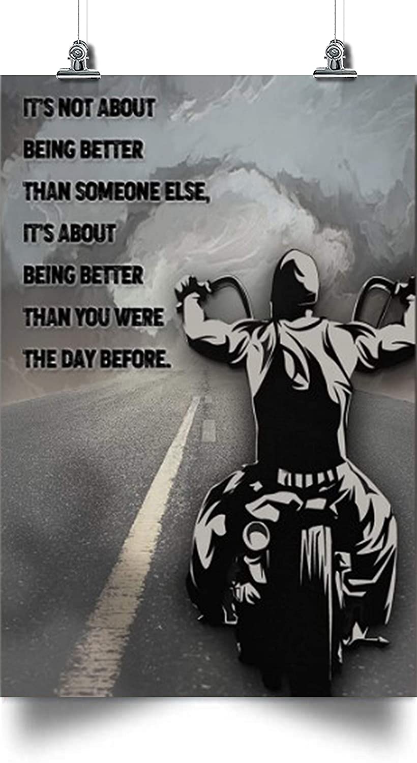 Biker Poster – Biker Poster – It’S Not About Being Better Than Someone Else – Home Decoration Poster, Wall Poster, Bathroom Decoration, Gifts For Friends And Relatives, Souvenirs.