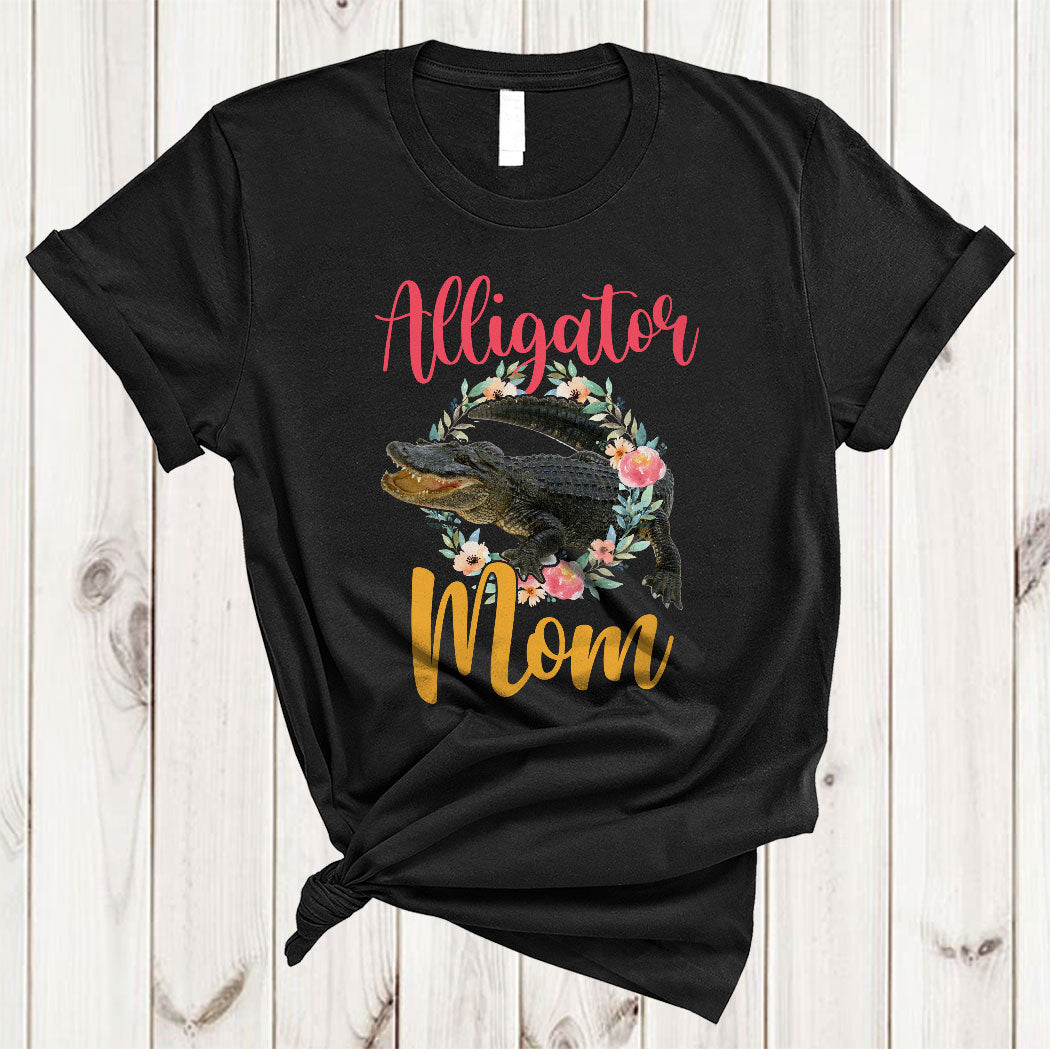 Alligator Mom Funny Floral Flowers Mother’S Day Leopard Plaid Animal Family Lover T-Shirt