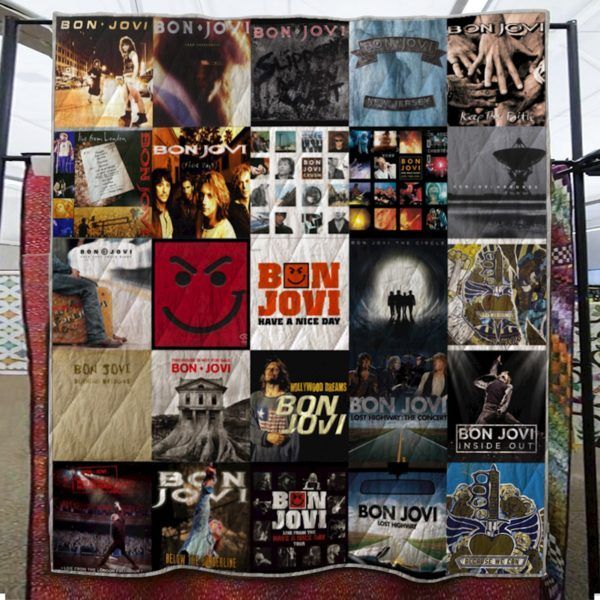 Bon Jovi Quilt Fleece Blanket Home Decor Bedding Couch Sofa Soft And Comfy Cozy V1251