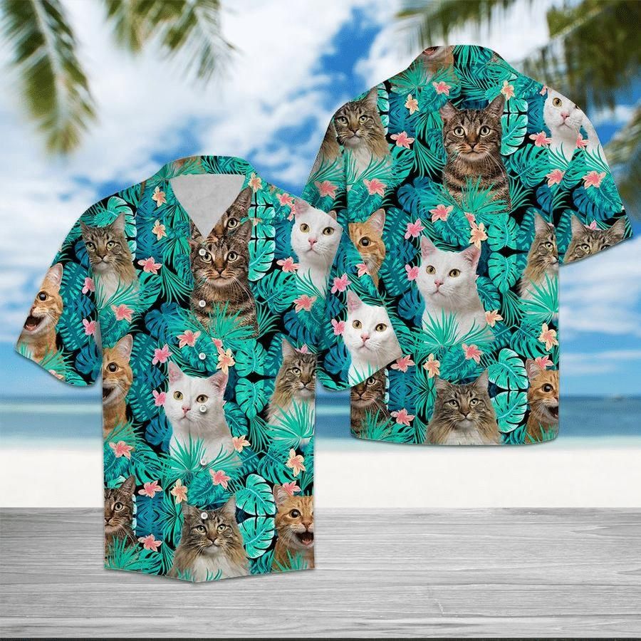 Cat Tropical Aloha Hawaii Shirt Colorful Short Sleeve Summer Beach Casual For Men And Women Ha50424