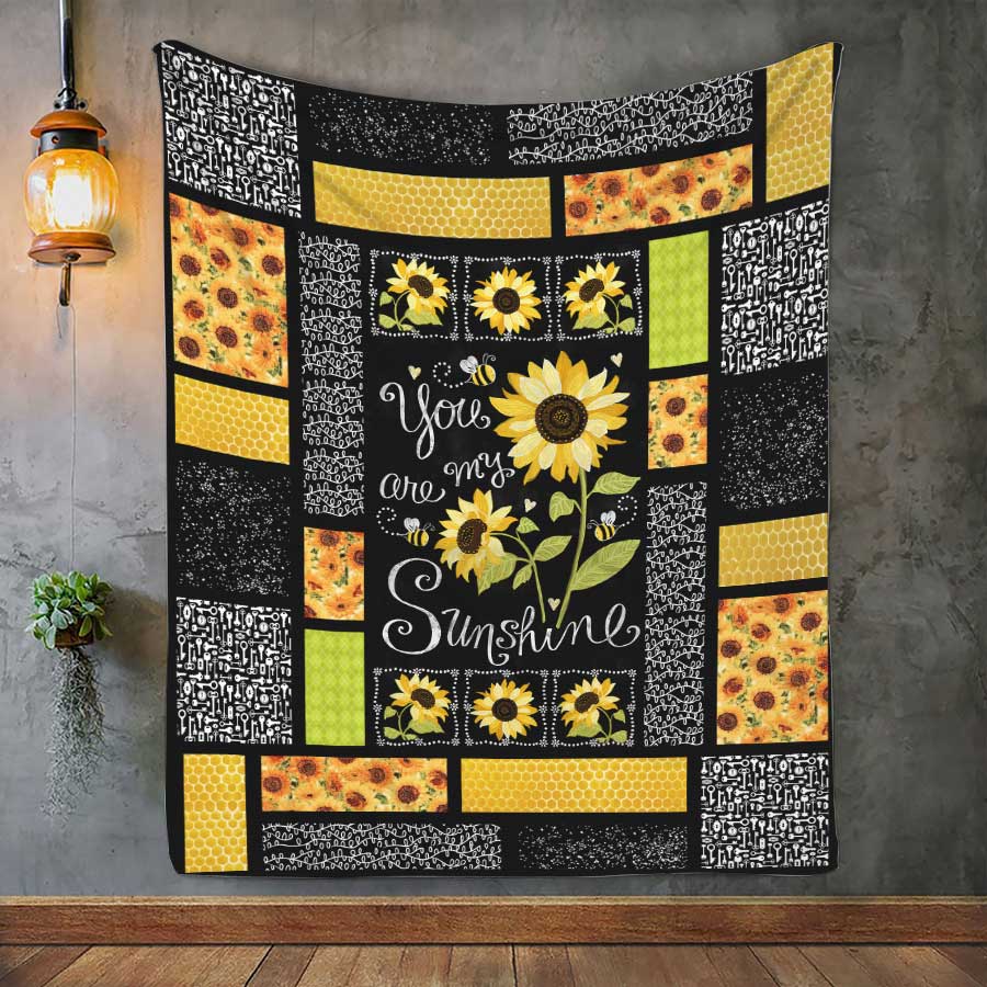 You Are My Sunshine Sunflower Fleece Blanket