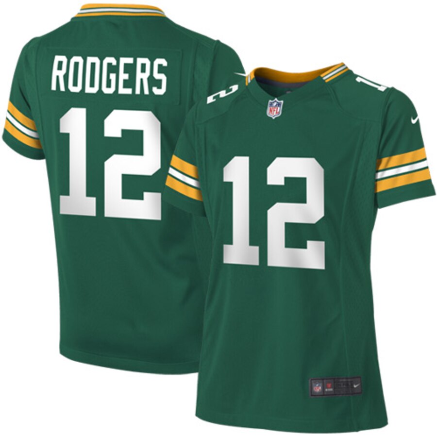 Aaron Rodgers Green Bay Packers Nike Girls Youth Game Jersey – Green