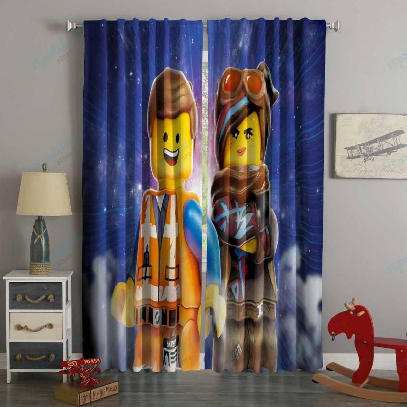 3D Printed The Lego Movie 2 Style Custom Living Room Curtains