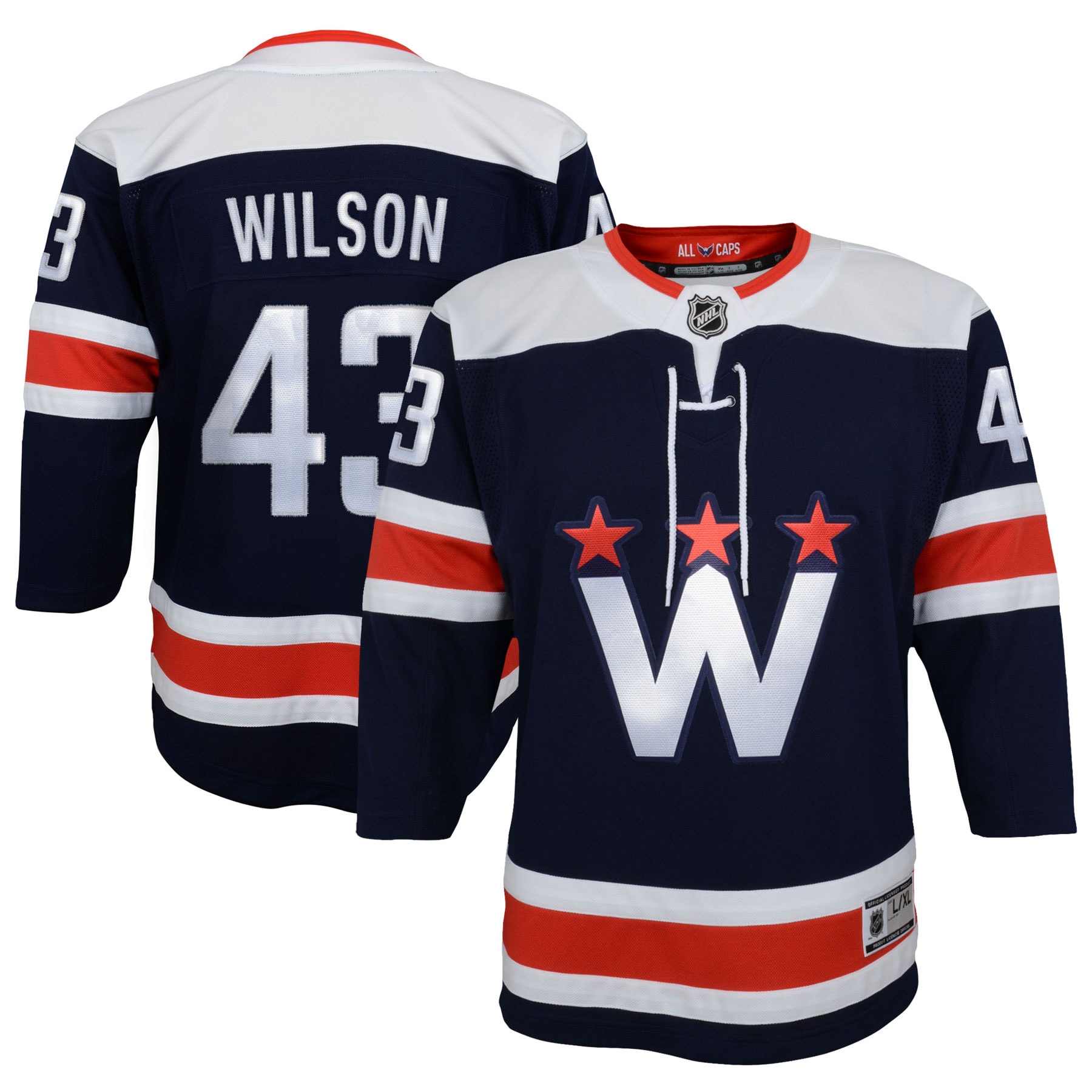 Tom Wilson Washington Capitals Youth 2020/21 Alternate Premier Player Jersey – Navy