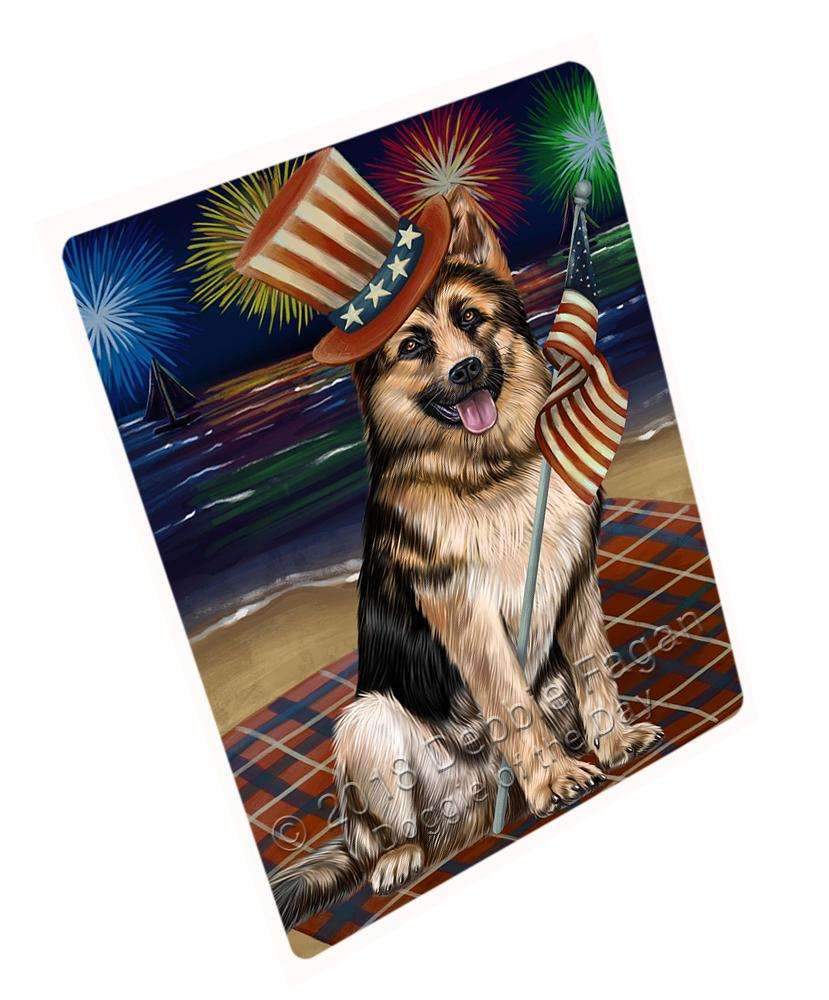 4Th Of July Independence Day Firework German Shepherd Dog Blanket Blnkt55758 (37X57 Sherpa)