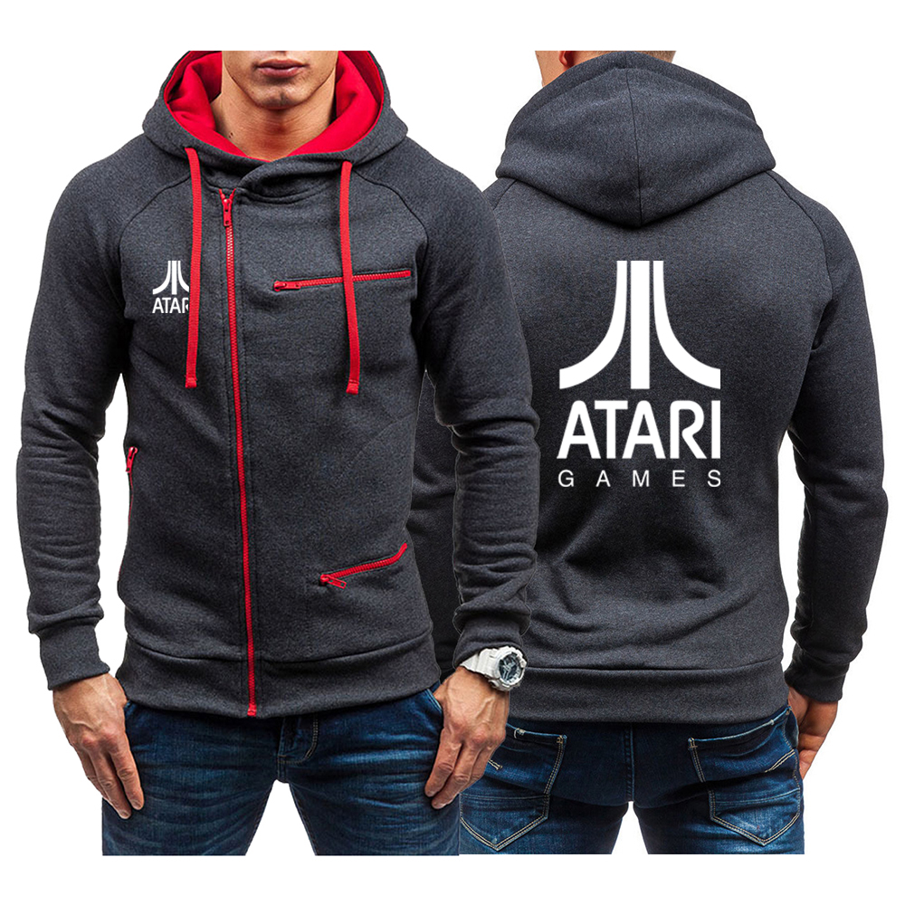 2022 New Men’s ATARI Games Printing Zipper Jacket Hoodies Sweatshirt Spring Sportswear Slim Tracksuit Hip Hop Streetwear Coats alx