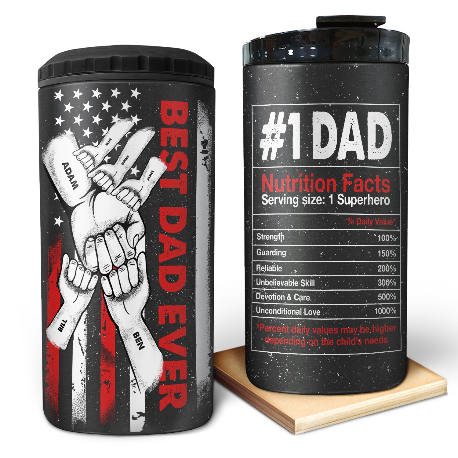 Best Dad Ever Hand Pump – Gift For Dad, Grandpa – Personalized Custom 4 In 1 Can Cooler Tumbler