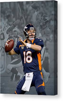 1 Peyton Manning Denver Broncos Joe Hamilton Canvas Print