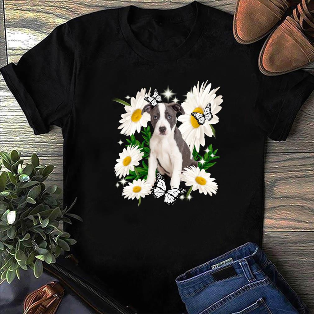 Pitbull Dog Daisy Flower Cute dog Gift Dog Lovers Men Women T shirt