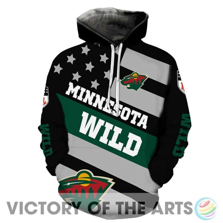 Proud Of American Stars Minnesota Wild Hoodie