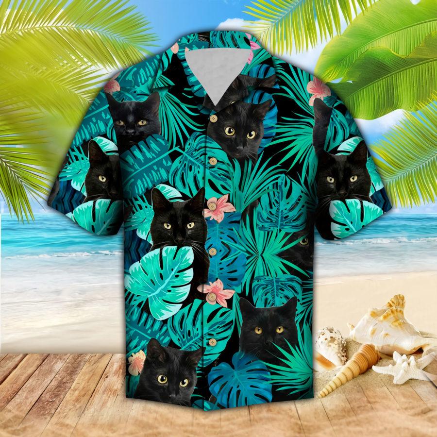 Black Cats Hawaiian Shirt Ha10593