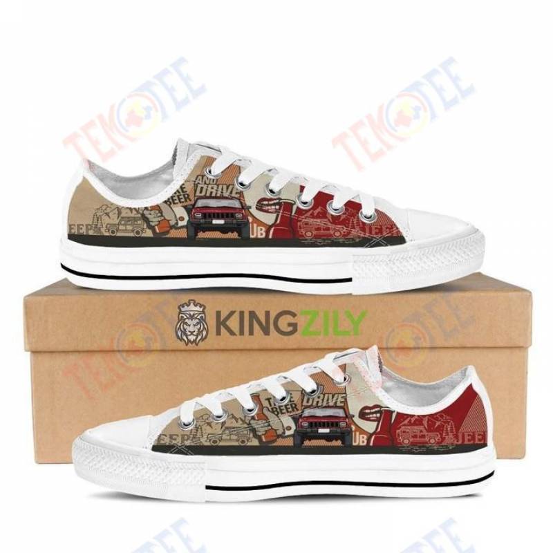 Mens Womens Jeep Christmas Low Top Shoes Custom Print Footwear Converse Sneakers TMT367